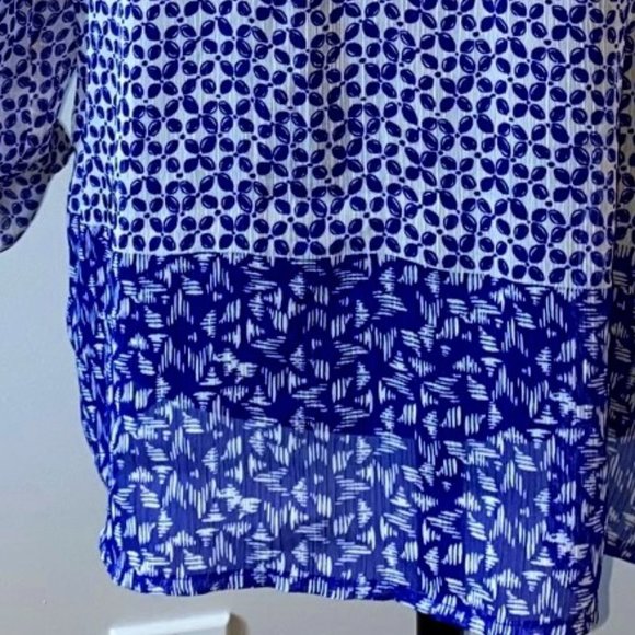 Joe Fresh Semi Sheer blue & White Shirt Medium - Picture 5 of 5